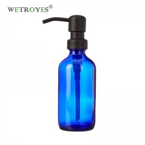 8 oz Cobalt Hand Liquid Soap Glass Bottles Dispenser