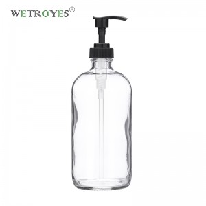 16 Ounce 480ml Clear Glass Bottles Soap Dispensers with Plastic Pump