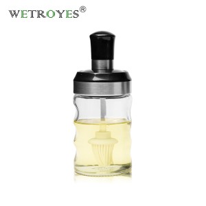 250ml Glass Spice Jar with Brush Cap for Cooking Oil