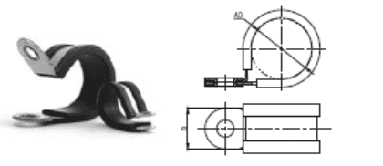 Stainless steel and silicone rubber tubing clamp