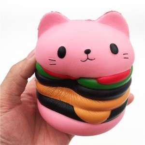 Excellent quality Jumbo Stress Toys - PU Foam Squeeze Eco Friendly Non Toxic Hamburger Kawaii Cat Scented Kids Squishy Toys  – Meibaoli