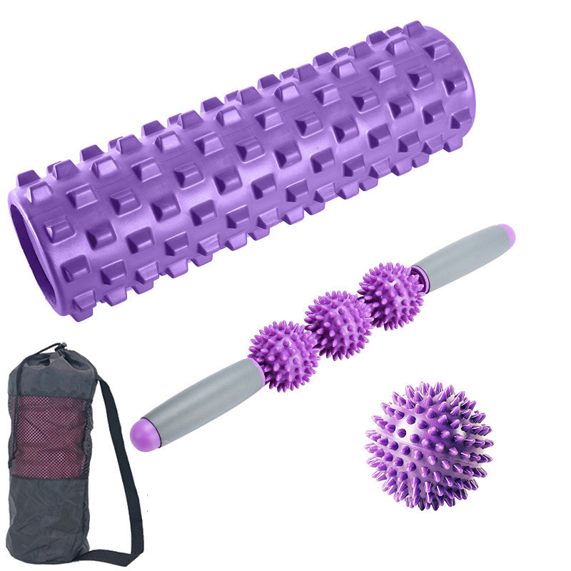 Chinese wholesale Stress Balls - PU Foam Roller Set with Massage Stick, Spiky Massage Ball, Deep Tissue Ball Massager  – Meibaoli detail pictures
