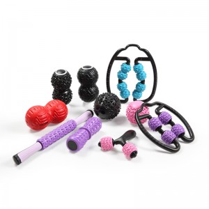 PU Foam Roller Set with Massage Stick, Spiky Massage Ball, Deep Tissue Ball Massager