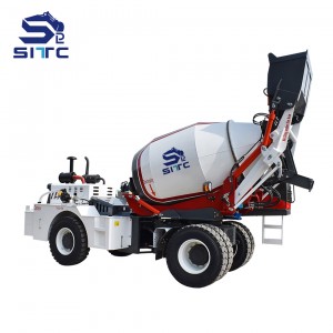 3cbm self loading concrete mixer truck with front cab