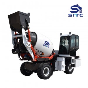Auto feeding concrete mix truck fitted with loader