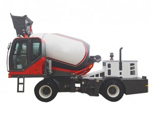 4cbm self loading concrete mixer truck with front cab