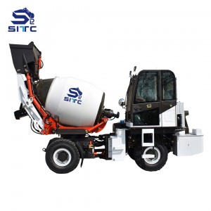 Auto feeding concrete mix truck fitted with loader