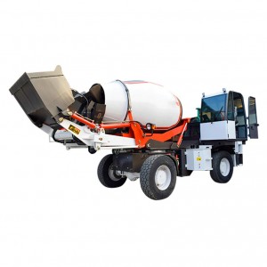 5cbm self loading concrete mixer truck with rear cab