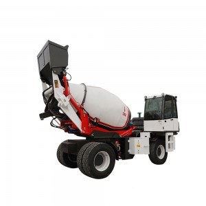 4cbm self loading concrete mixer truck with rear cab