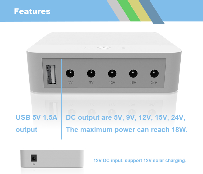 Free Sample DC Online 12V 3A Output Mini UPS 18650 Lithium Battery Backup  for Modem CCTV Camera DVR WiFi Router - China DC UPS, Smart UPS