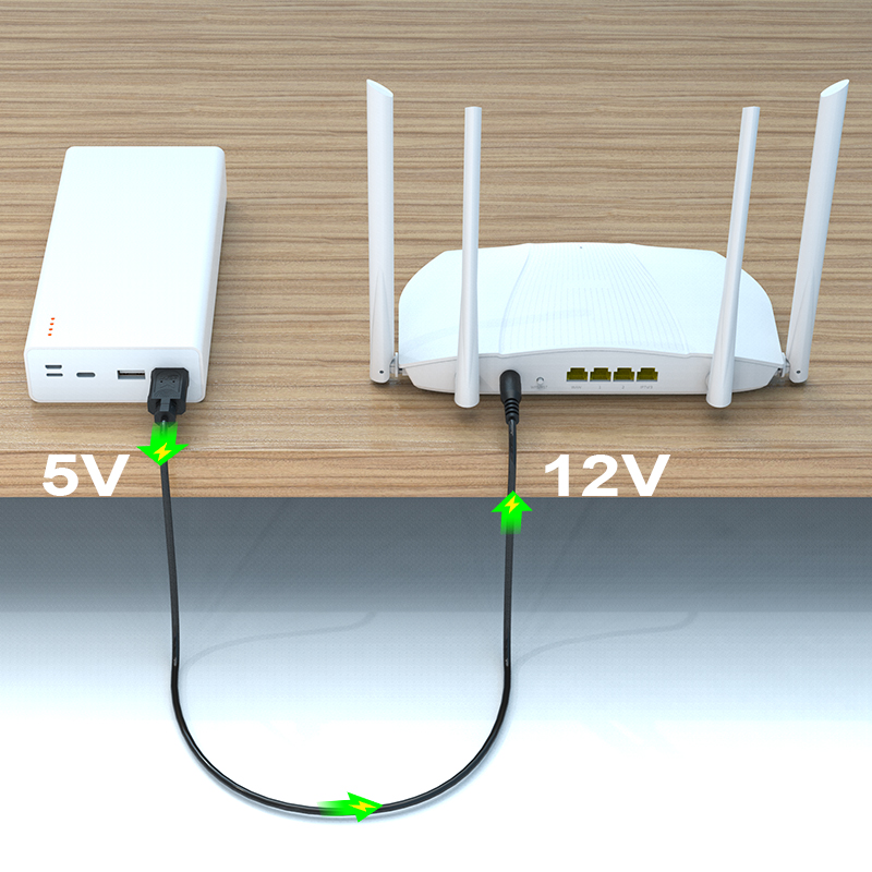 Booster cable USB5V to DC 12V for modem