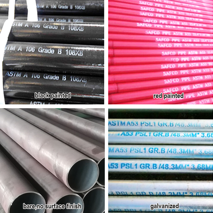 black pained seamless pipe