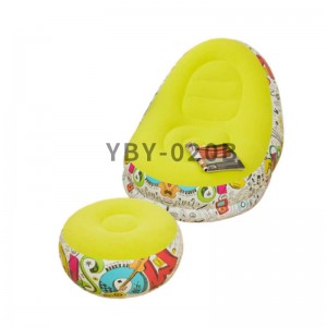 YBY-020B yellow  inflatable sofa-Inflatable Deck Chair with Household air Pump