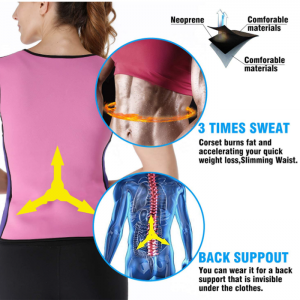 FA-020  Women Sauna Body Shaper Neoprene Sweat Vest Waist Trainer for Weight Loss Sleeve