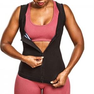 Sweat Shaper Women’s Premium Workout Compression Athletic Zip Tank, Slimming Zip Vest
