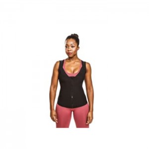 Sweat Shaper Women’s Premium Workout Compression Athletic Zip Tank, Slimming Zip Vest