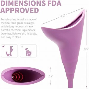 Female Urination Device, Reusable Silicone Female Urinals Portable, Urine Cups for Women Standing Pee, for Outdoor, Inconvenient Mobility, Activities, Camping
