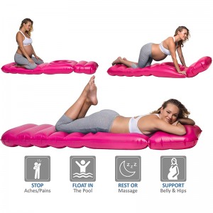 The Original Inflatable Pregnancy Pillow, Pregnancy Bed + Maternity Raft Float with a Hole to Lie on Your Stomach During Pregnancy, Safe for Land + Water, Silver