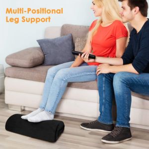 Foot Rest for Under Desk, Foot Stool for Desk at Work, Ergonomic Adjustable Comfort Foam Cushion with Handle, Footrest Rocker Pillow for Home, Office, Car, Airplane to Relieve Lumbar, Back, Knee Pain