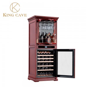 wine fridge and cabinet