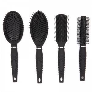 Color rubber coating classic hair brush with design comfortable handle