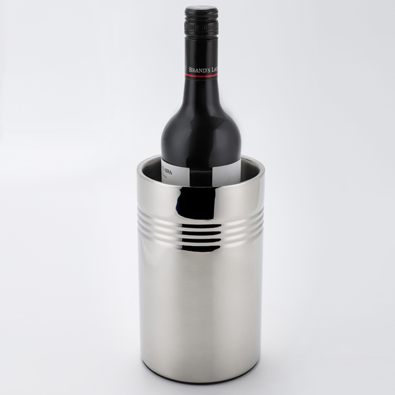 Tovární láhev na šampaňské víno Izolovaná nerezová ocel Ledové vědro na víno Chladič vína