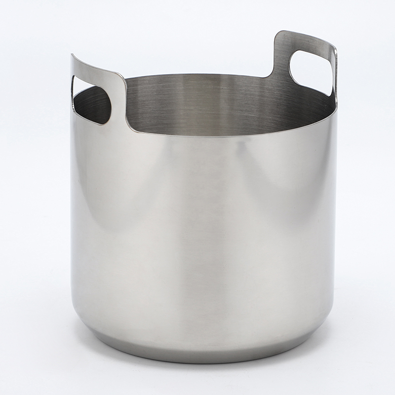 2L Single Wall Insulated Metal Wine Cooler Stainless Steel Ice Bucket