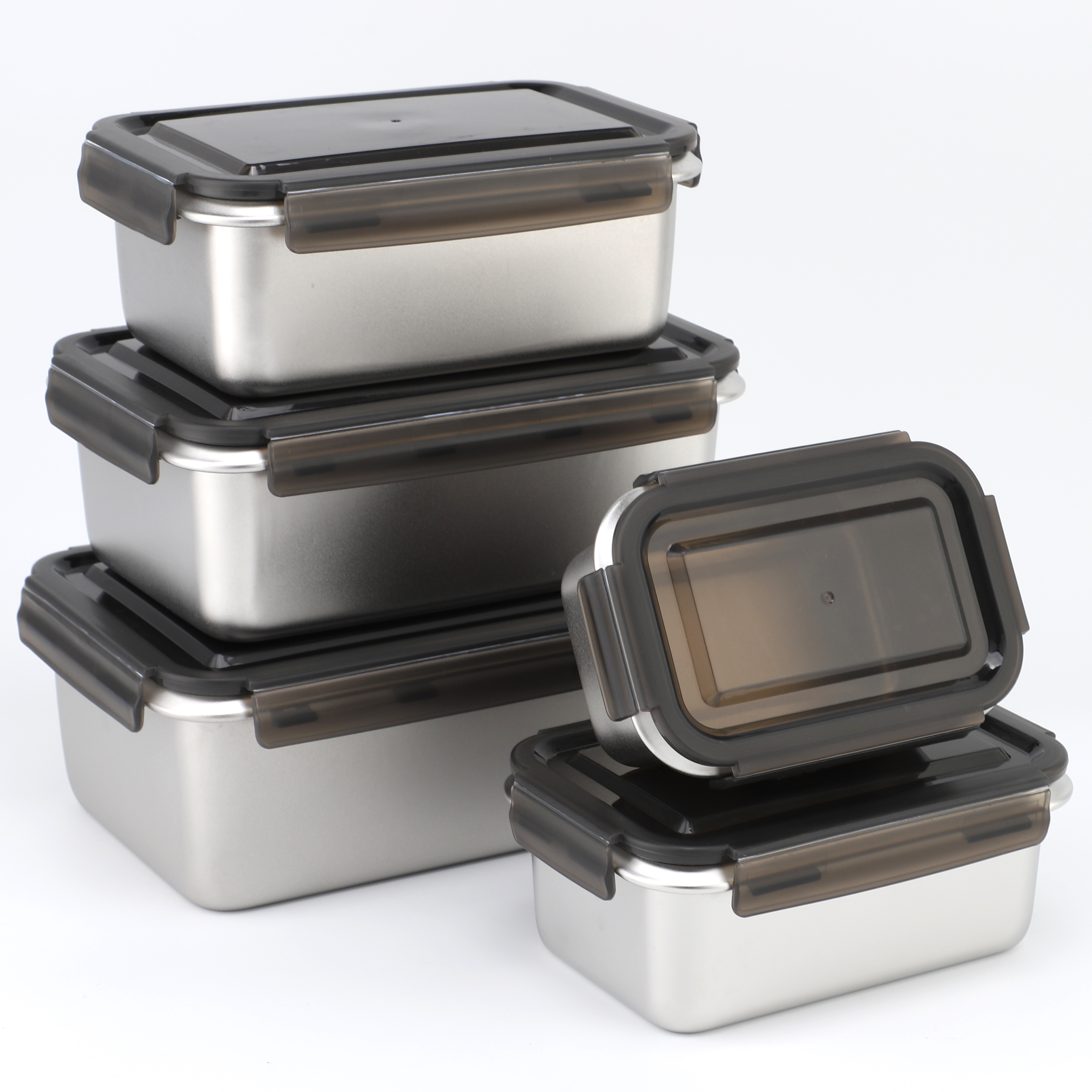 Популярна училищна кутия за обяд Непропусклив контейнер за храна от неръждаема стомана за тийнейджъри с пластмасов капак Носител за храна от неръждаема стомана