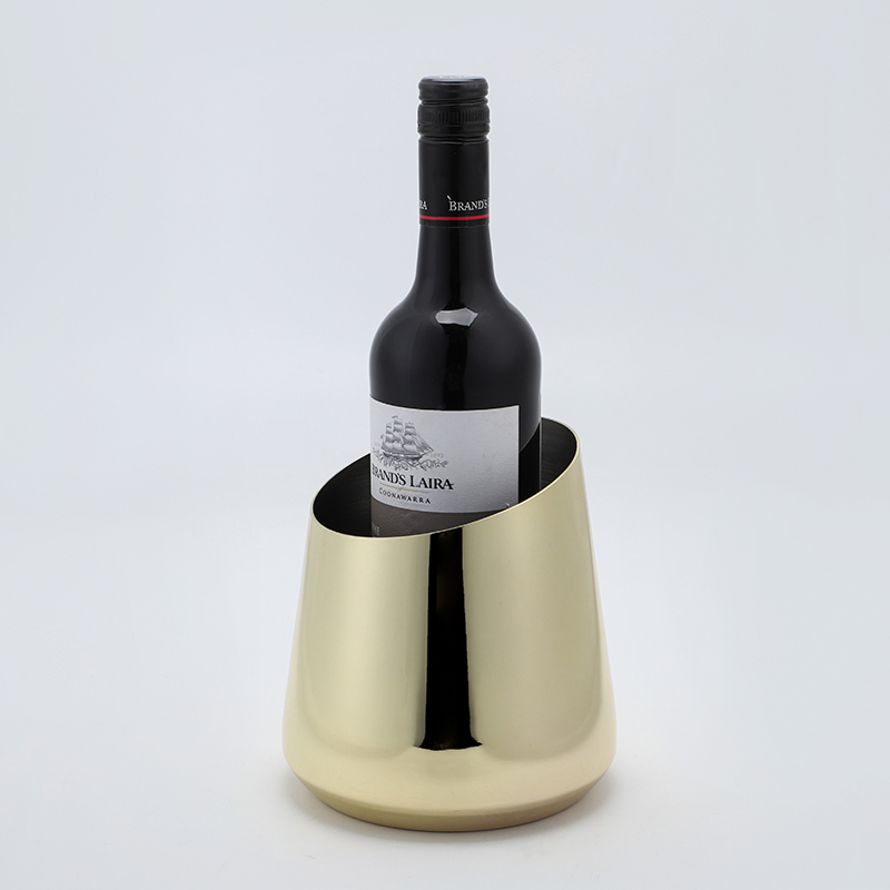 1.8L सिंगल वॉल इंसुलेटेड मेटल वाइन कूलर स्टेनलेस स्टील आइस बकेट वाइन चिलर