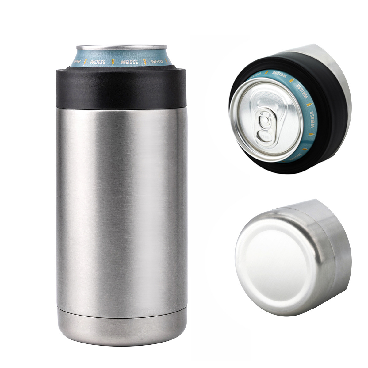 Double Wall Stainless Steel Car Beverage Holder Vacuum Insulated Can Cooler Holder Outdoor Sports Beer Holder