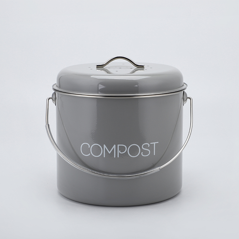 Kos kompostimi të kuzhinës prej çeliku të pandryshkshëm të personalizuar në shtëpi për riciklimin e koshave metalike të kompostos