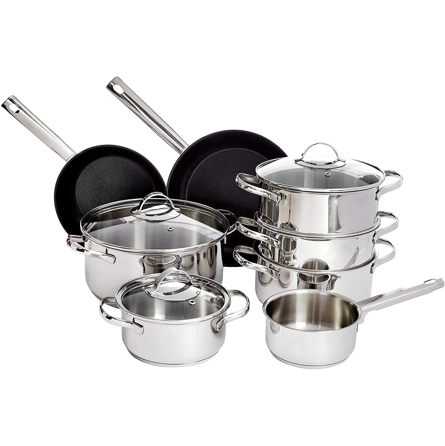 Factory direct Kitchenware 11 Pieces Stainless Steel Cookware set  for Kitchen appliance and with Tempered Filter Lid