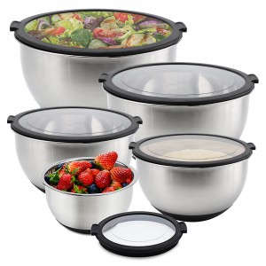 18/8 Stainless Steel Mixing Bowl With Transparent Lid
