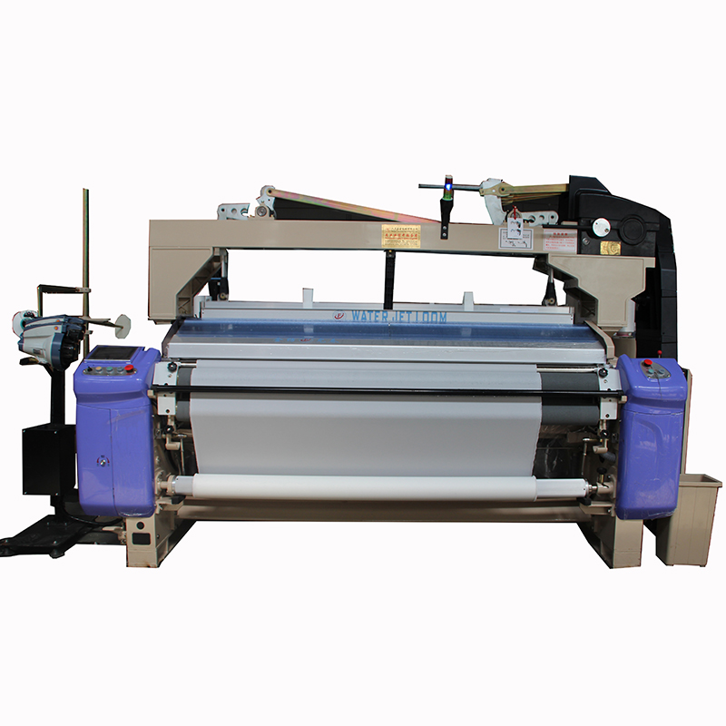 High speed 150-450cm 1-8 colors mechanical or electric feeder plain crank shedding/cam shedding/dobby shedding/jacquard shedding with single pump or twin pumps high speed water jet loom WT406H at 1000RPM for TPM weaving Featured Image