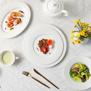 Fixed Competitive Price Blue Stoneware Dinnerware Sets - Grid Series – White Dinnerware – Win-win
