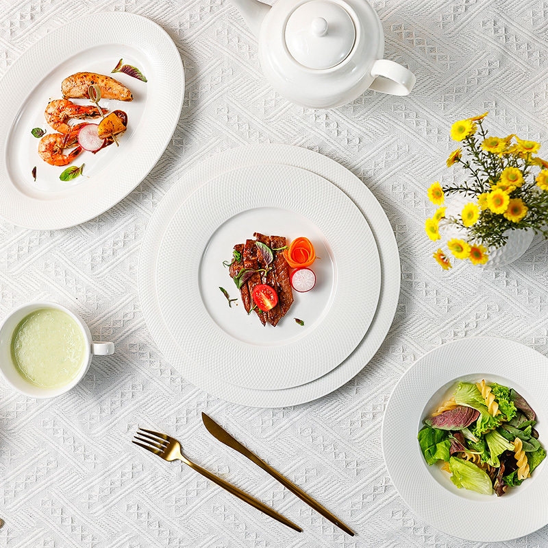 Massive Selection for Everyday Stoneware Dinnerware Sets - Grid Series – White Dinnerware – Win-win