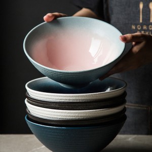 Ceramic bowl ramen bowl household large bowl large bowl retro bowl household commercial bowl