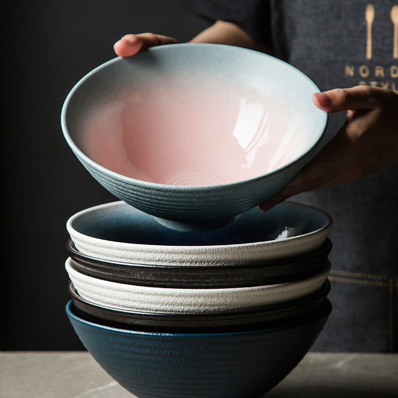 Cheap price Stoneware Mixing Bowls With Lids - Ceramic bowl ramen bowl household large bowl large bowl retro bowl household commercial bowl – Win-win