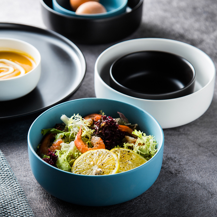 China Manufacturer for Ceramic Centerpiece Bowl - Ceramic Bowls The Nordic Style Porcelain Soup Bowl 4.5/6 inch Pigmented Salad Or Rice Bowls – Win-win