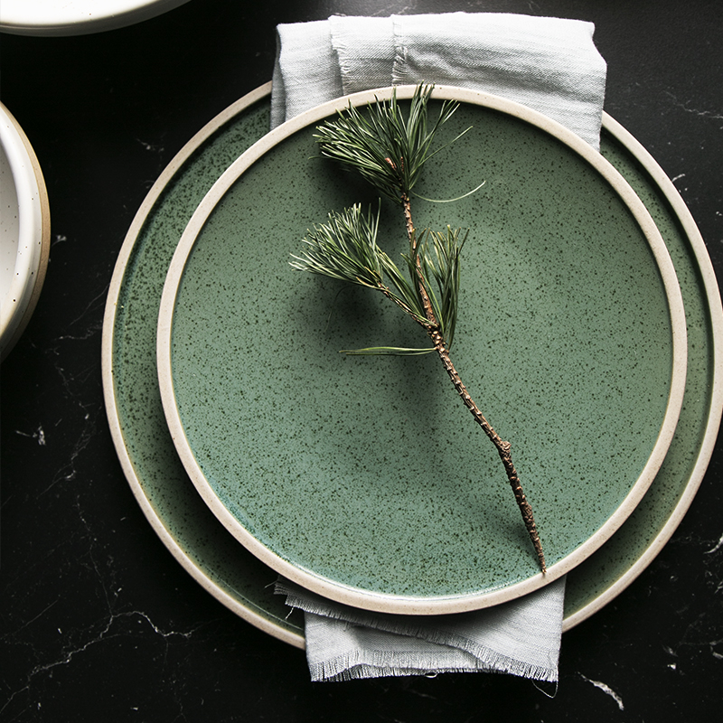 Mint Color Ceramic Dinner Plate Creative Western Big plate set Featured Image