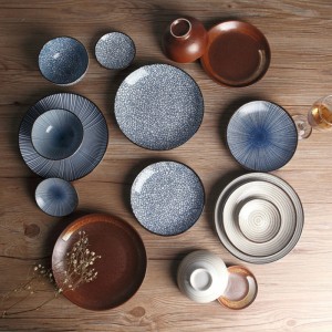 2022 Latest Design  Green Ceramic Dinner Plates - Japanese Traditional Style Ceramic Dinner Plates Porcelain Dish Saucer – Win-win
