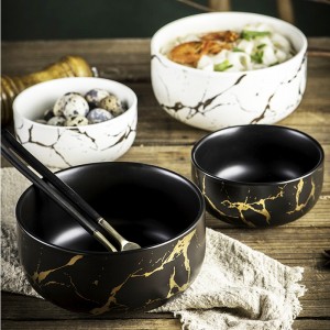 Win-win new ceramic bowl household tableware set Nordic style ceramic breakfast rice dinner noodle soup bowl