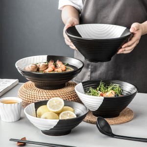 Win-win ceramic ramen bowl creative ceramic bowl fruit salad large bowl noodle bowl soup bowl household bowl
