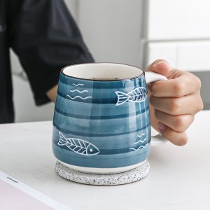 500Ml Hand Painted Ceramic Mugs Under glaze Color Coffee Mug Office Tea Mug Breakfast Milk Mug Creative Gift Kitchen Drinkware Mug