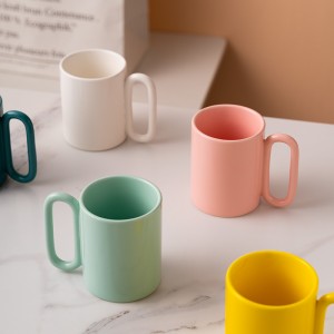 Nordic Creative Ceramic Mug With Oval Handle Unique Porcelain Mug For Coffee Tea Milk Water Kitchen Office Home Table Decor Gift