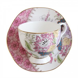Continental ceramic British afternoon tea bone china coffee cup plate black cup office pastoral retro coffee