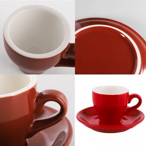 180ml Coffee Mug Set Colored Glaze Ceramic Coffee Cup&Saucer Home Drinkware
