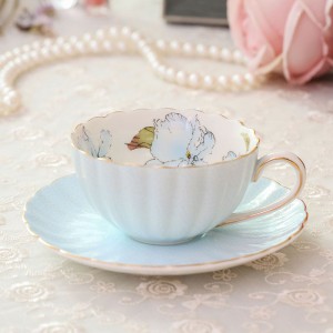 European style coffee cup set ceramic tea set cup wedding set flower tea cup saucer British afternoon tea cup