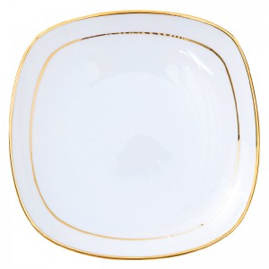 European creative light luxury gold stroke square ceramic plate Western dinner plate