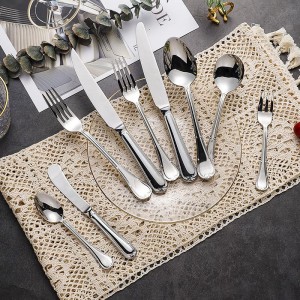 Ribbon Embossed Design Collection- 2022 Popular Stainless Steel 304 Cutlery for Restaurant